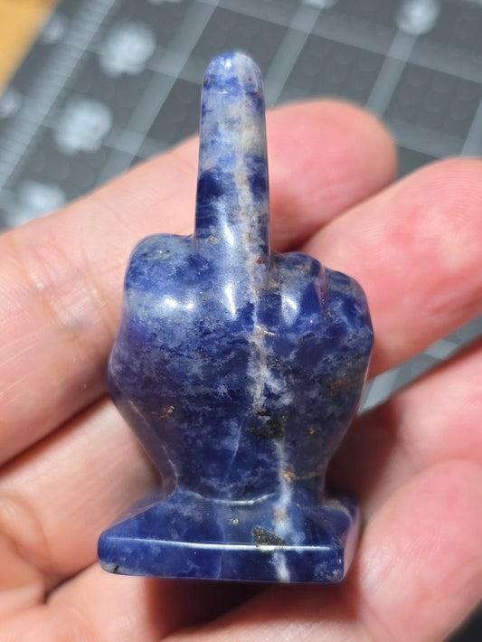2" Lapis Lazuli Middle Finger Gesture