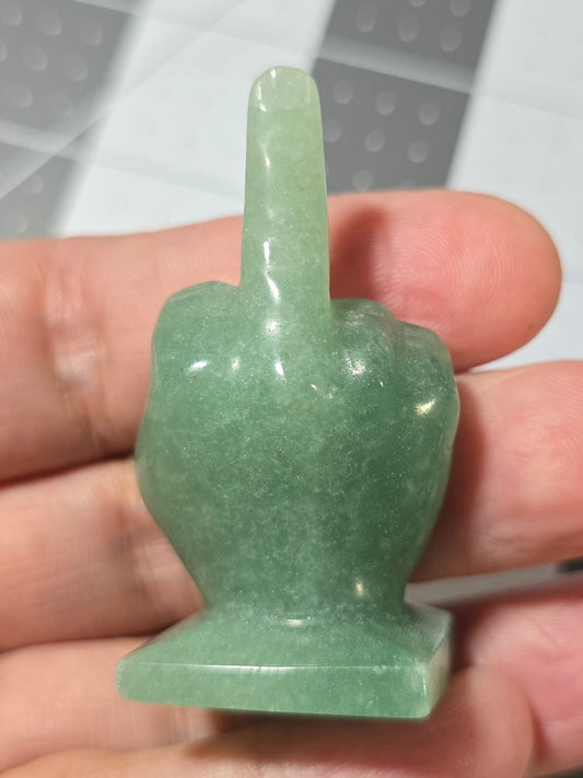 2" Green Aventurine Middle Finger Gesture