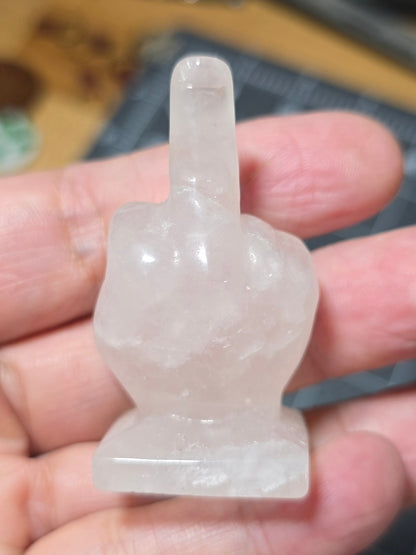 2" Clear Quartz Middle Finger