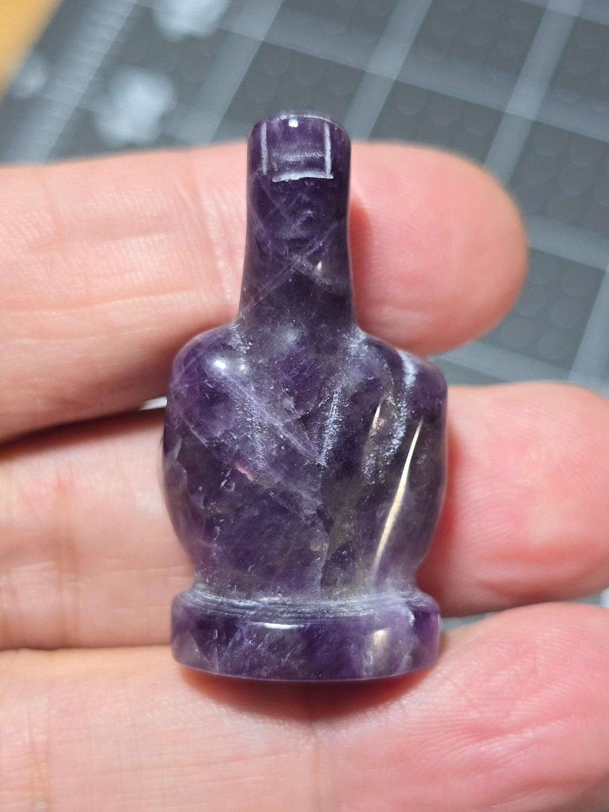 1.25" Dream Amethyst Middle Finger Gesture