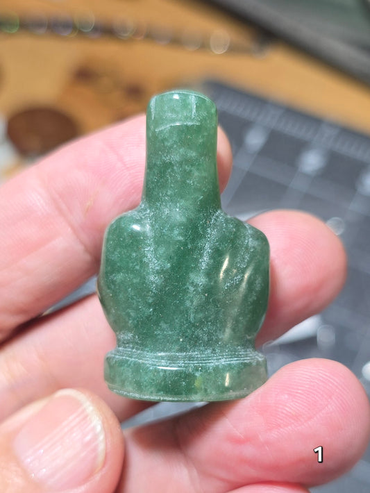 #1 - 1.5" Green Aventurine Middle Finger Gesture