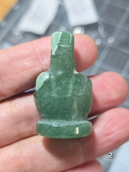 #2 - 1.5" Green Aventurine Middle Finger Gesture