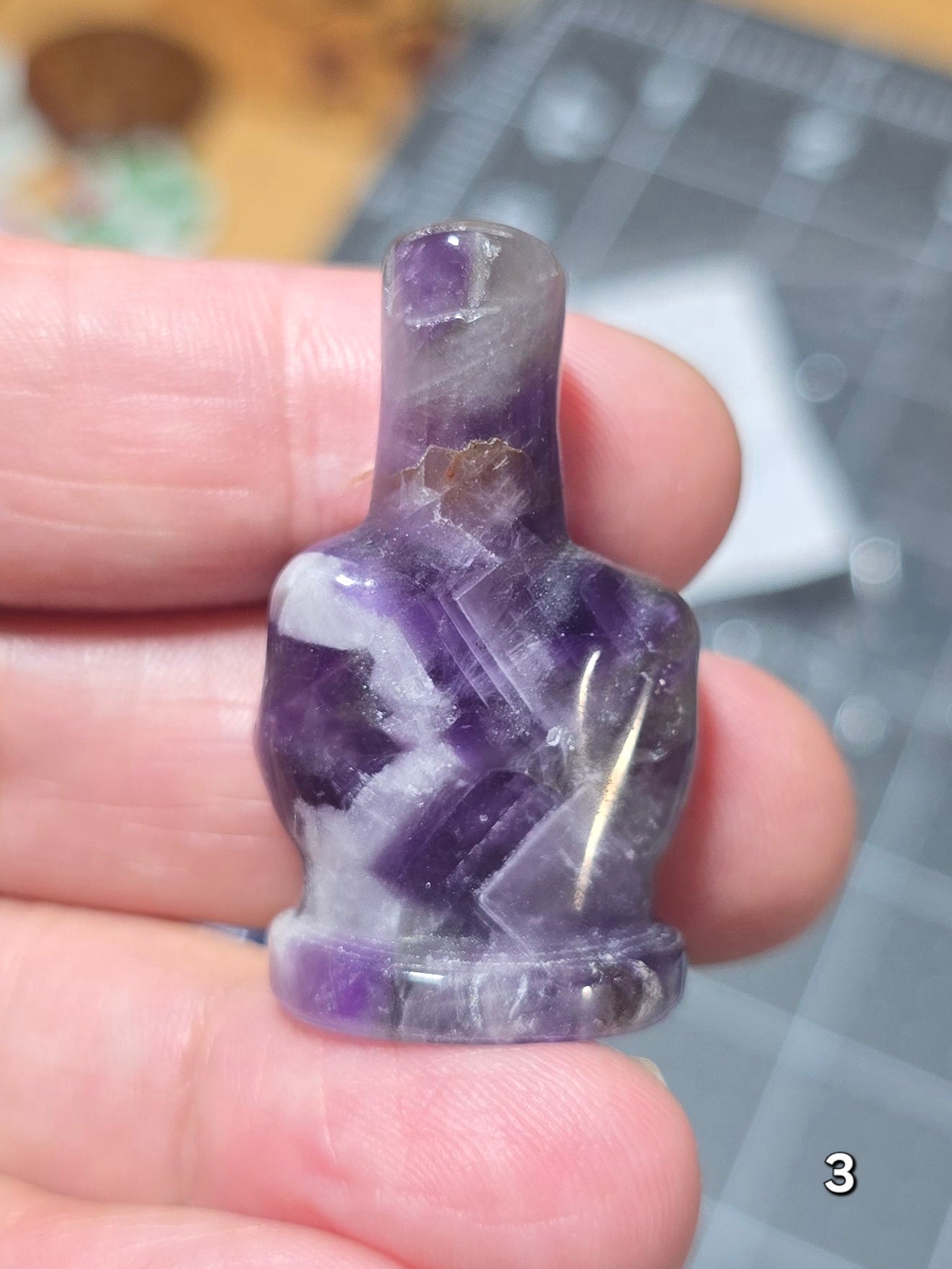 #3 - 1.5" Dream Amethyst Middle Finger Gesture
