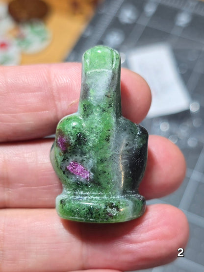 #2 - 1.5" Ruby Zoisite Middle Finger Gesture