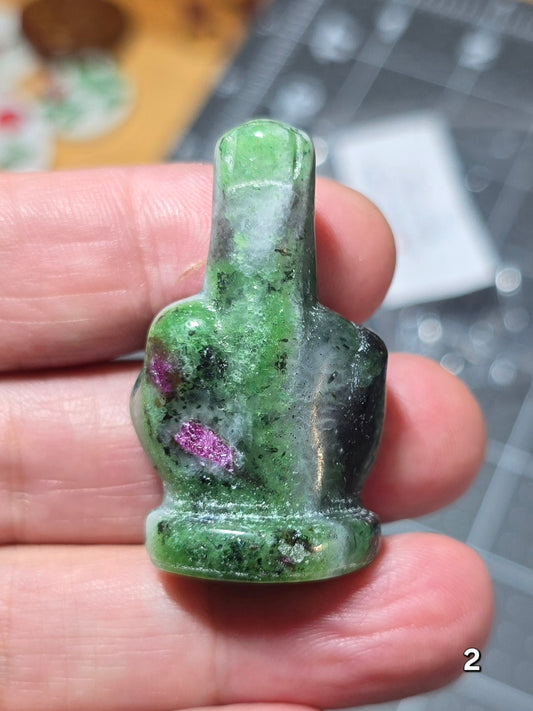 #2 - 1.5" Ruby Zoisite Middle Finger Gesture