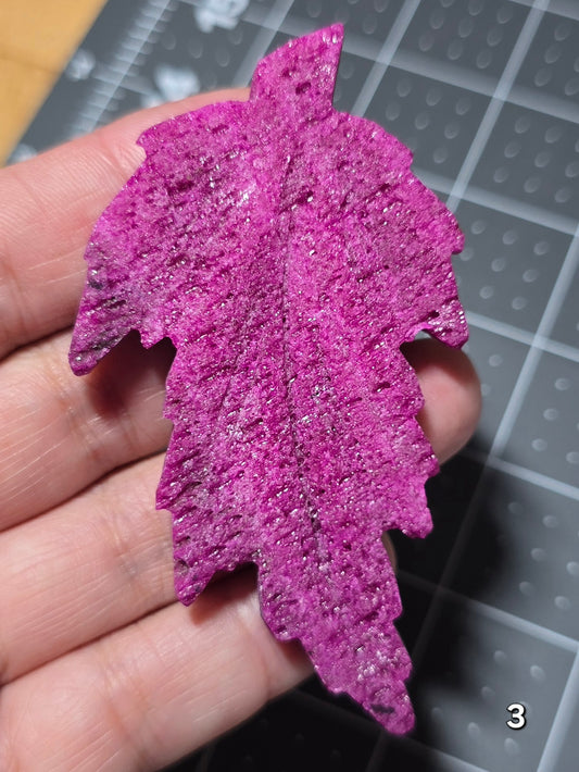 #3 Honeycomb Ruby Carved Leaf
