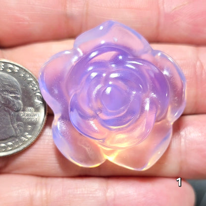 #1 Pink Opalite Rose Carving