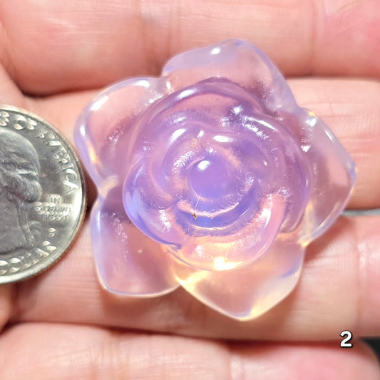 #2 Pink Opalite Rose Carving