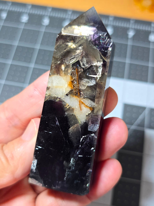 Black Rose Fluorite Point