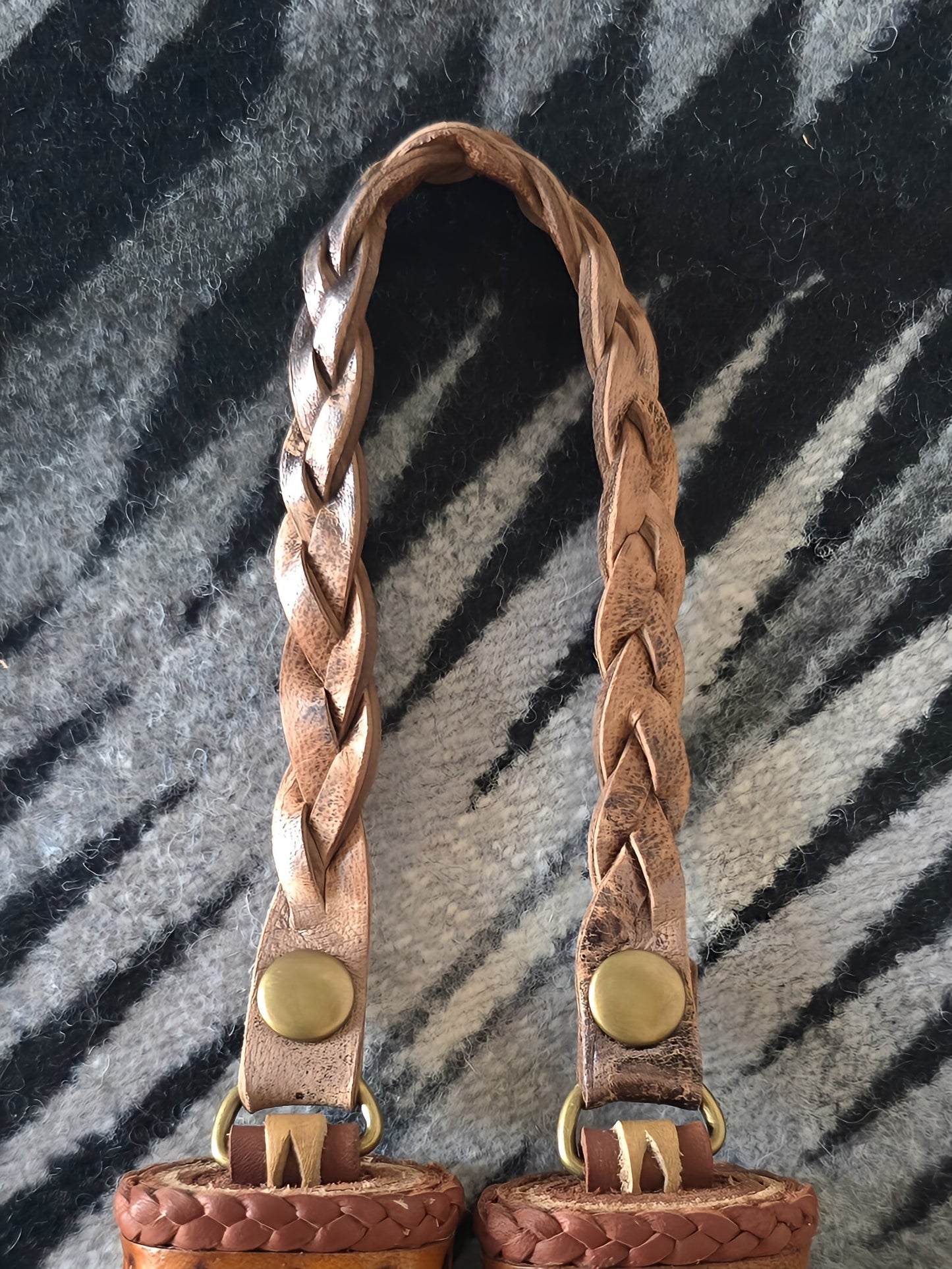 Metallic Copper Speckled/Tans Leather Flair Hanger - lined