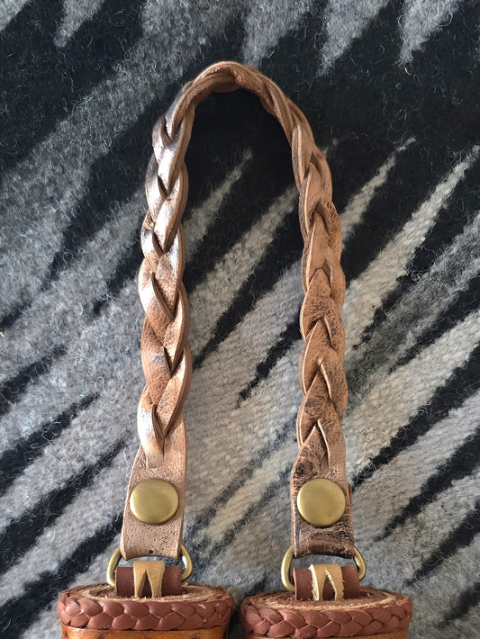 Metallic Copper Speckled/Tans Leather Flair Hanger - lined