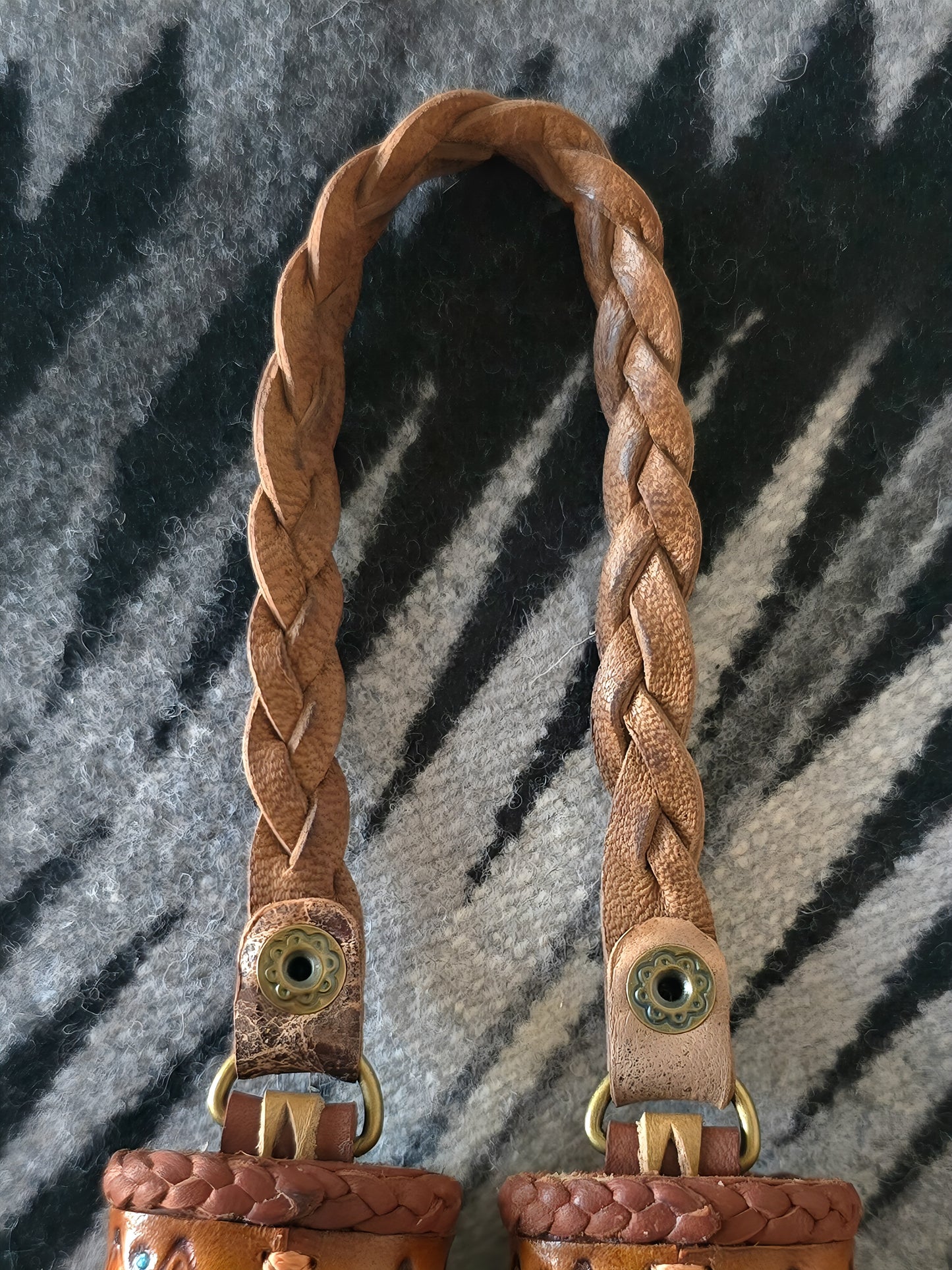 Metallic Copper Speckled/Tans Leather Flair Hanger - lined