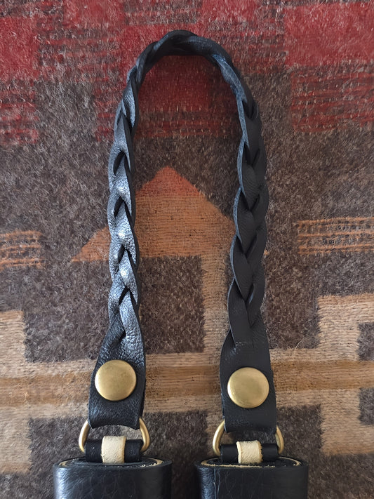 Black Leather Flair Hanger - unlined