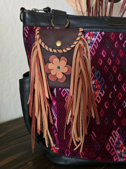 Cowgirl Leather Fringe Clip Pouch