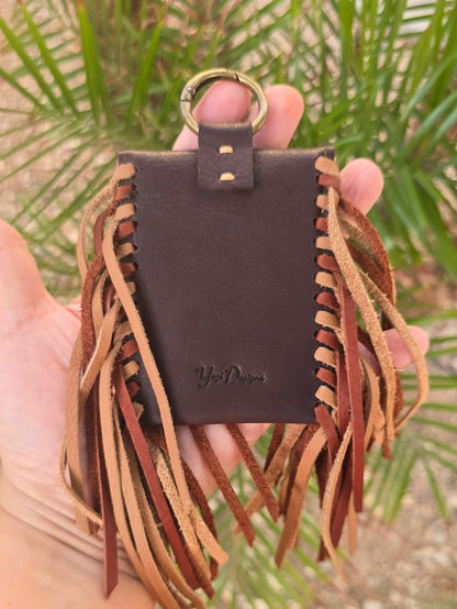 Cowgirl Leather Fringe Clip Pouch