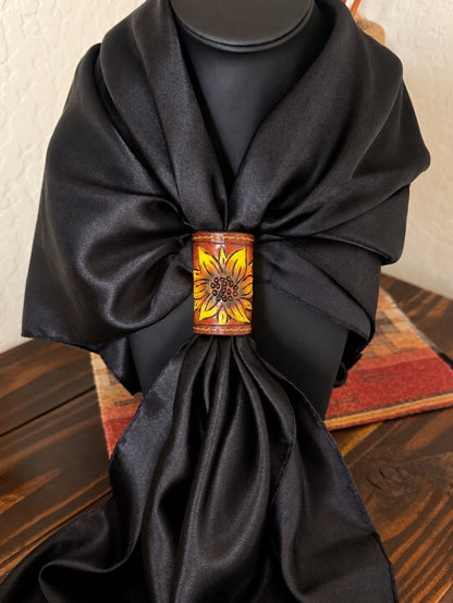 Tooled Leather Wild Rag Slide