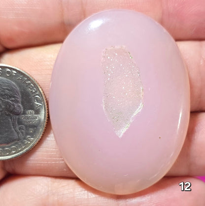#12 Light Pink Druzy Agate