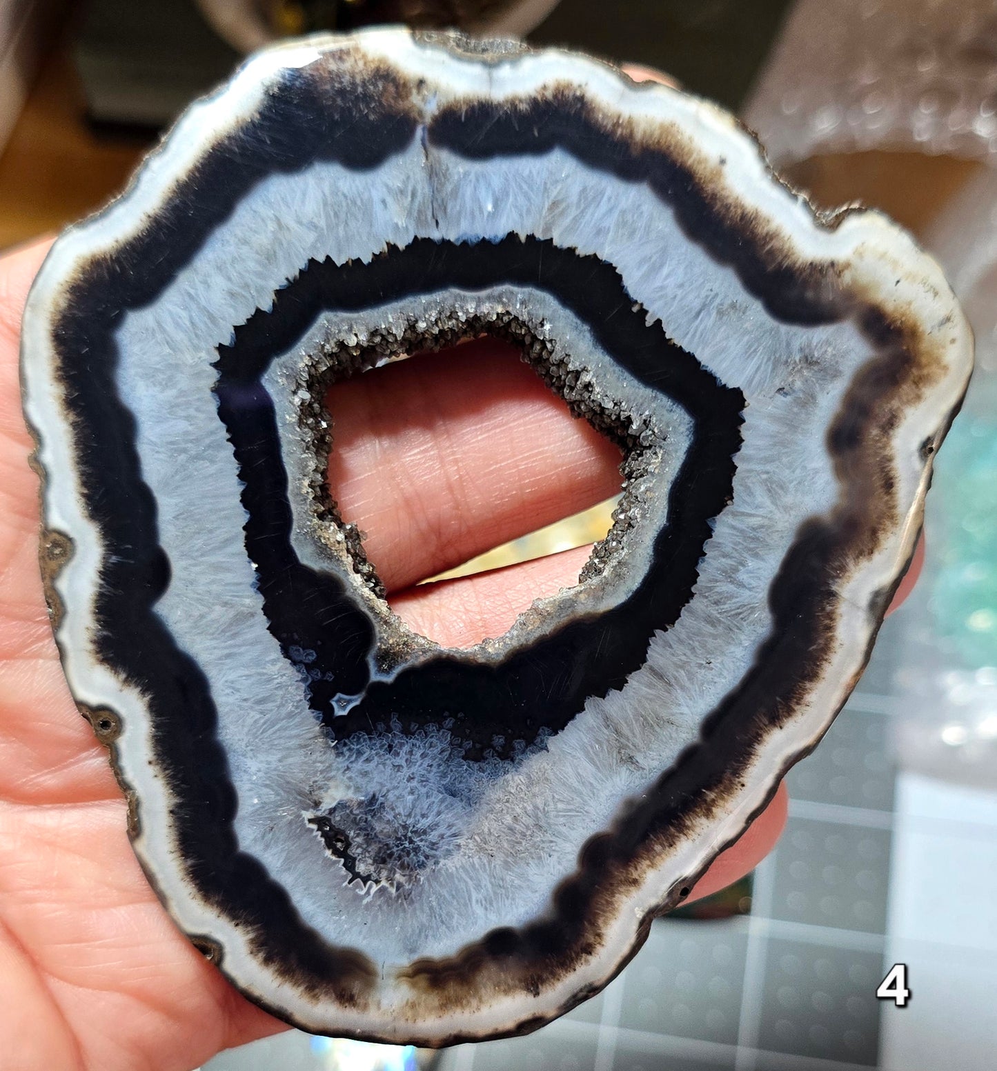 #4 Large Druzy Agate Slice