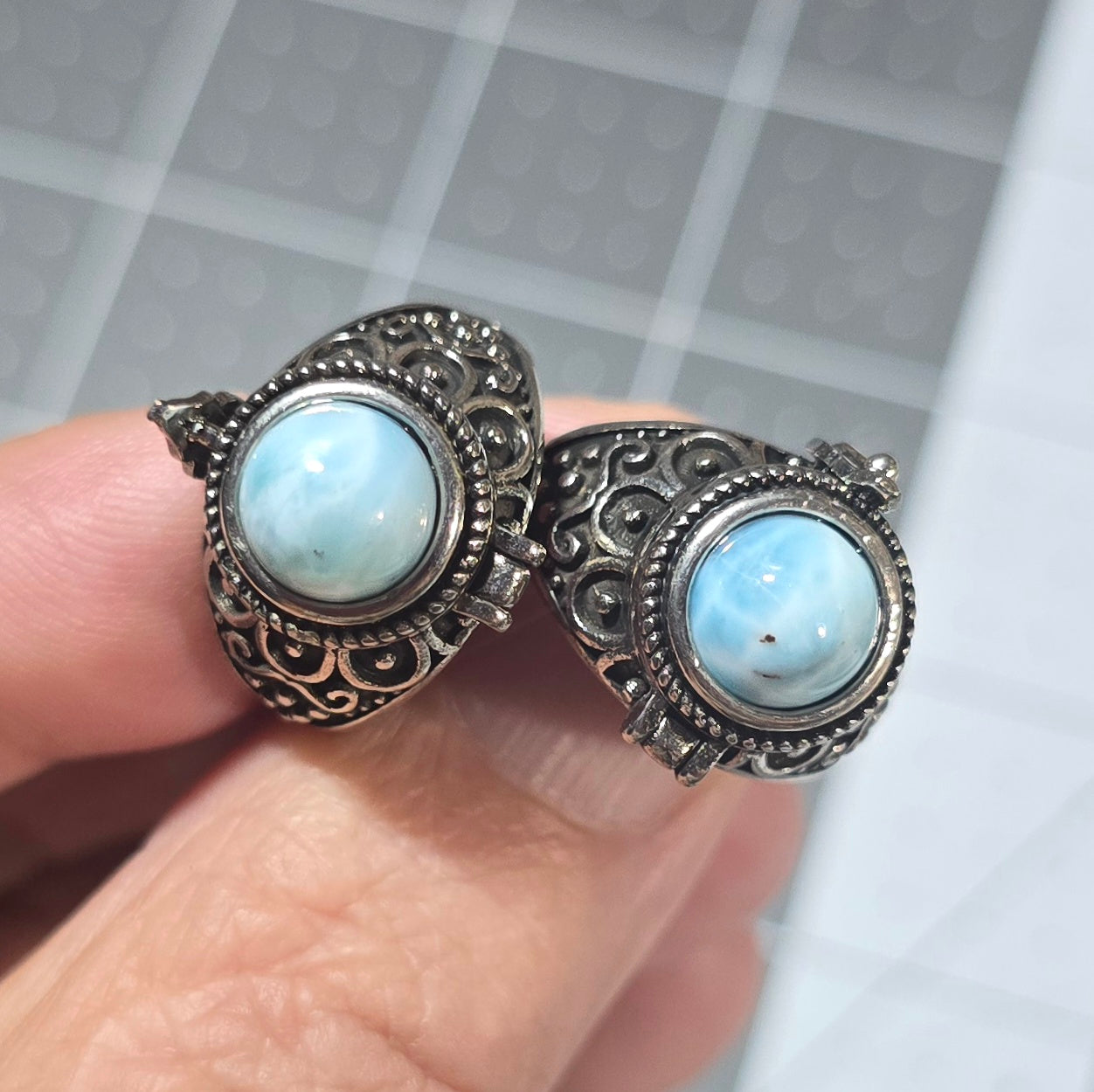 #4 Larimar Poison Ring