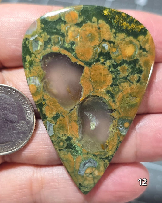 #12 Collector Statement Cabochon — Rainforest Jasper (Orbicular Rhyolite)