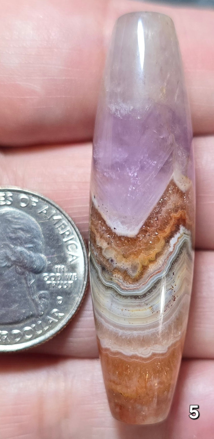 #5 Amethyst & Banded Mexican Agate Statement Bead