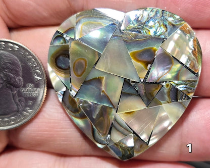 #1 Statement Shell Mosaic Heart Cabochon