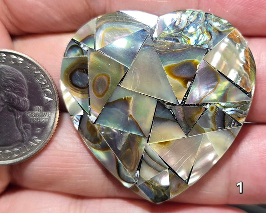 #1 Statement Shell Mosaic Heart Cabochon