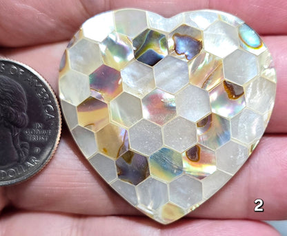 #2 Statement Shell Mosaic Heart Cabochon