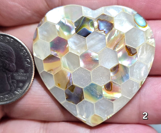 #2 Statement Shell Mosaic Heart Cabochon