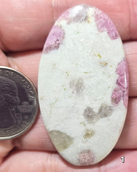 #1 Pink Tourmaline in Ivory Quartz