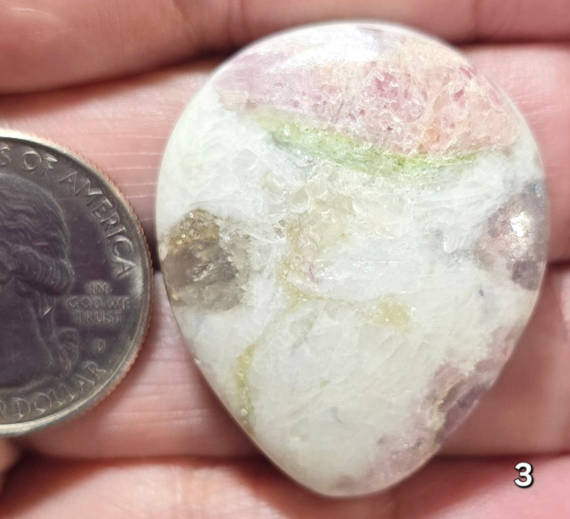 #3 Pink Tourmaline in Ivory Quartz