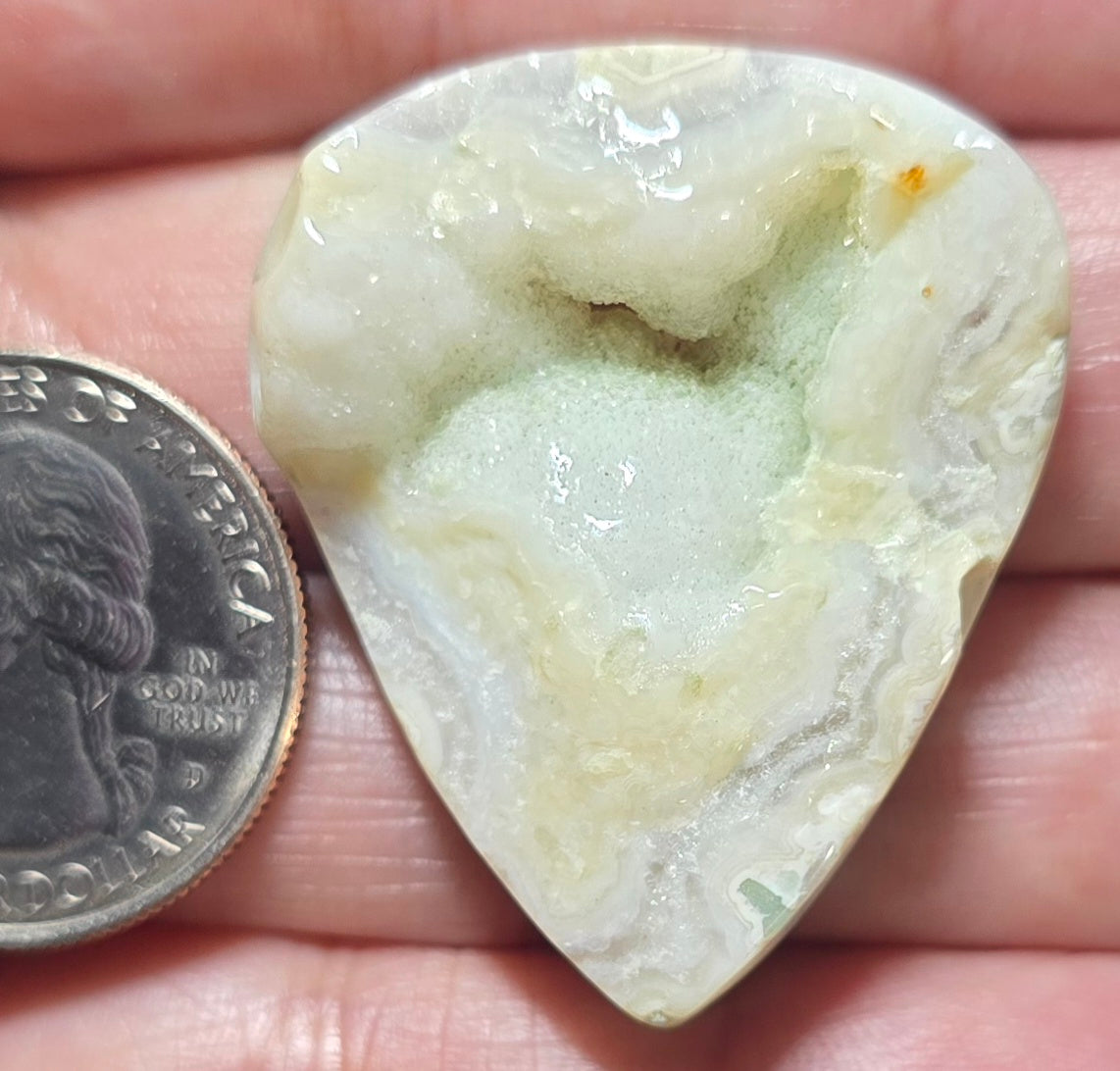 Moss Agate Druzy Statement Cabochon