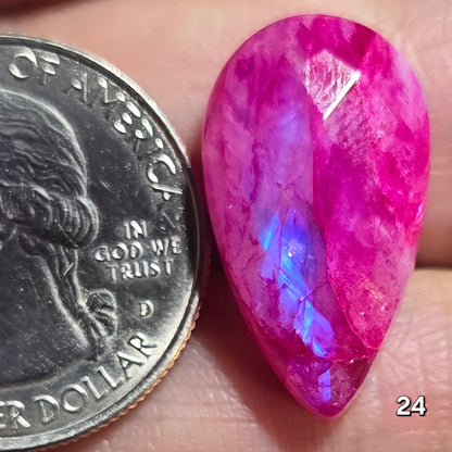 #24 Faceted Pink Dyed Moonstone