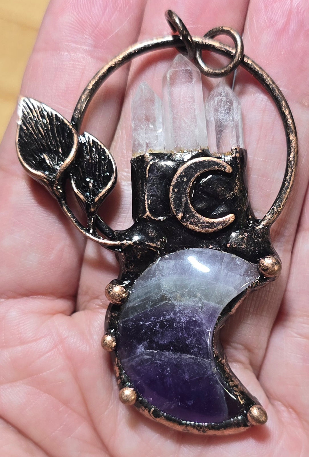 Amethyst & Clear Quartz Pendant