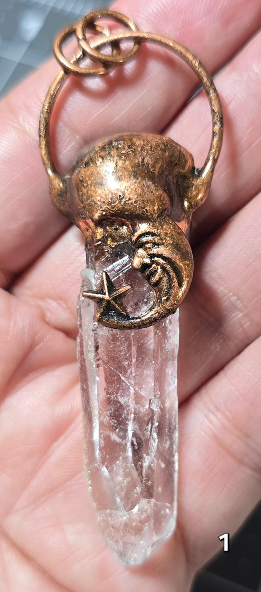 #1 Clear Quartz with Moon Pendant
