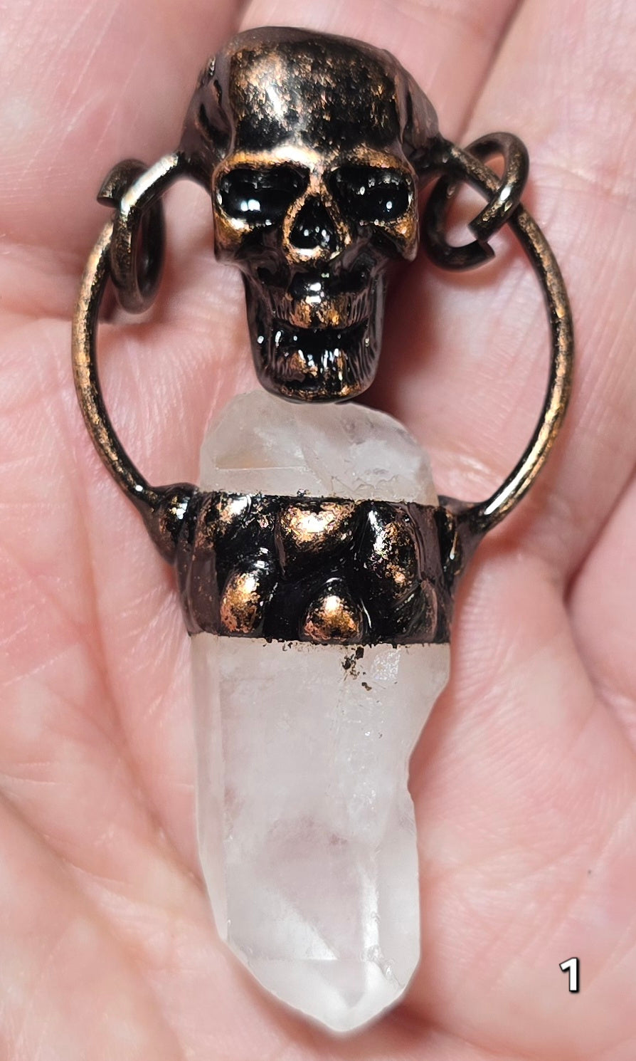 #1 Clear Quartz with Skull Pendant