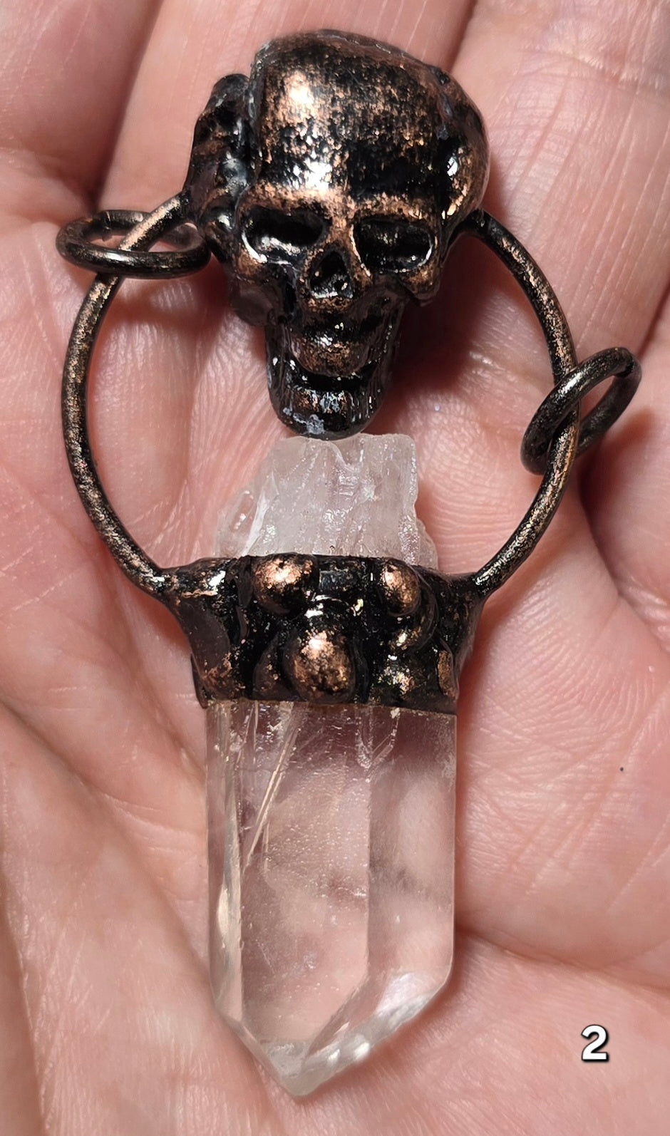 #2 Clear Quartz with Skull Pendant
