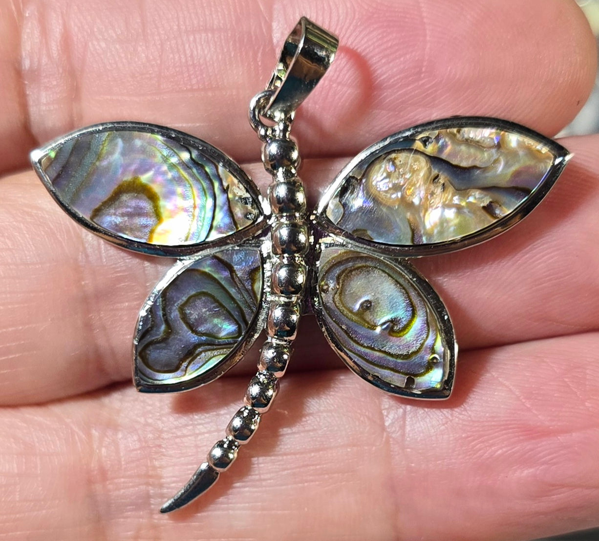 Abalone Dragonfly Pendant