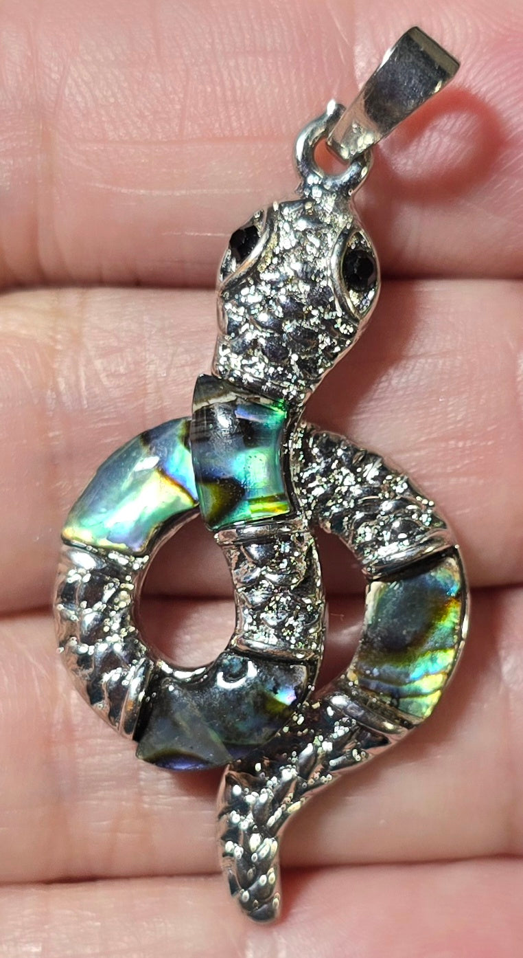 Abalone Snake Pendant