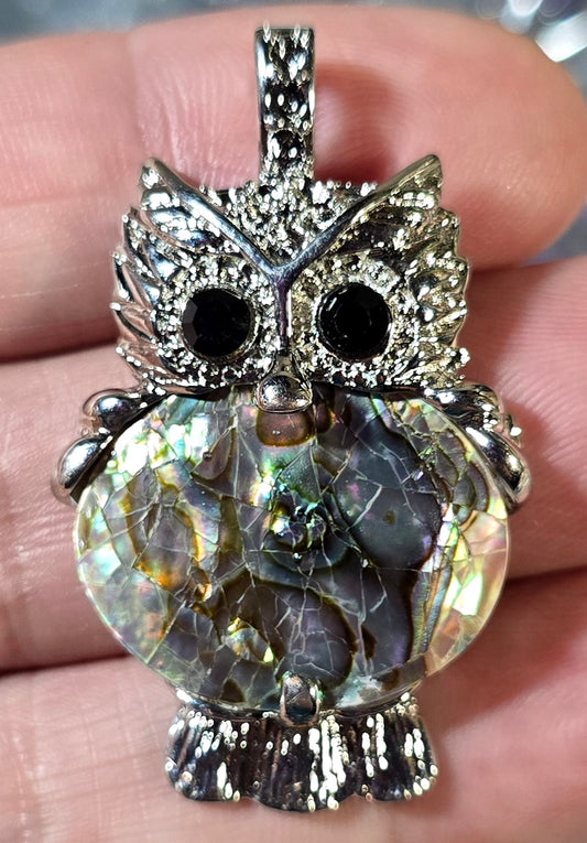 Abalone Owl Pendant
