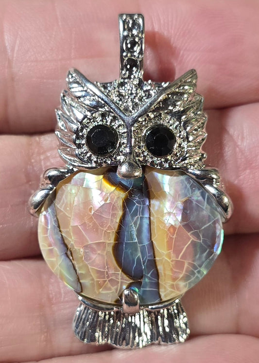 Abalone Owl Pendant
