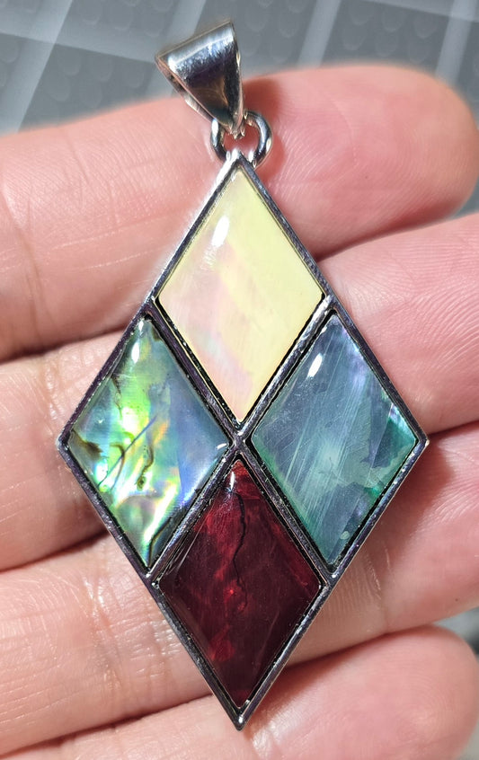 Aura Abalone Shell Rhombus Pendants