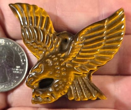 Eagle Tiger Eye Carving
