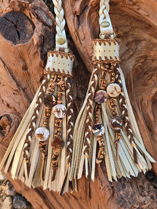 Golden Prairie 6-Inch D-Ring Leather Tassels