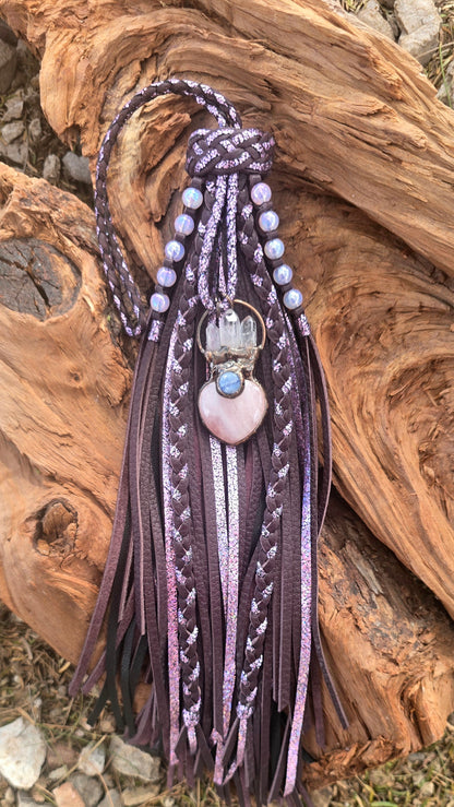 13" Heart of Plum Light Leather Tassel