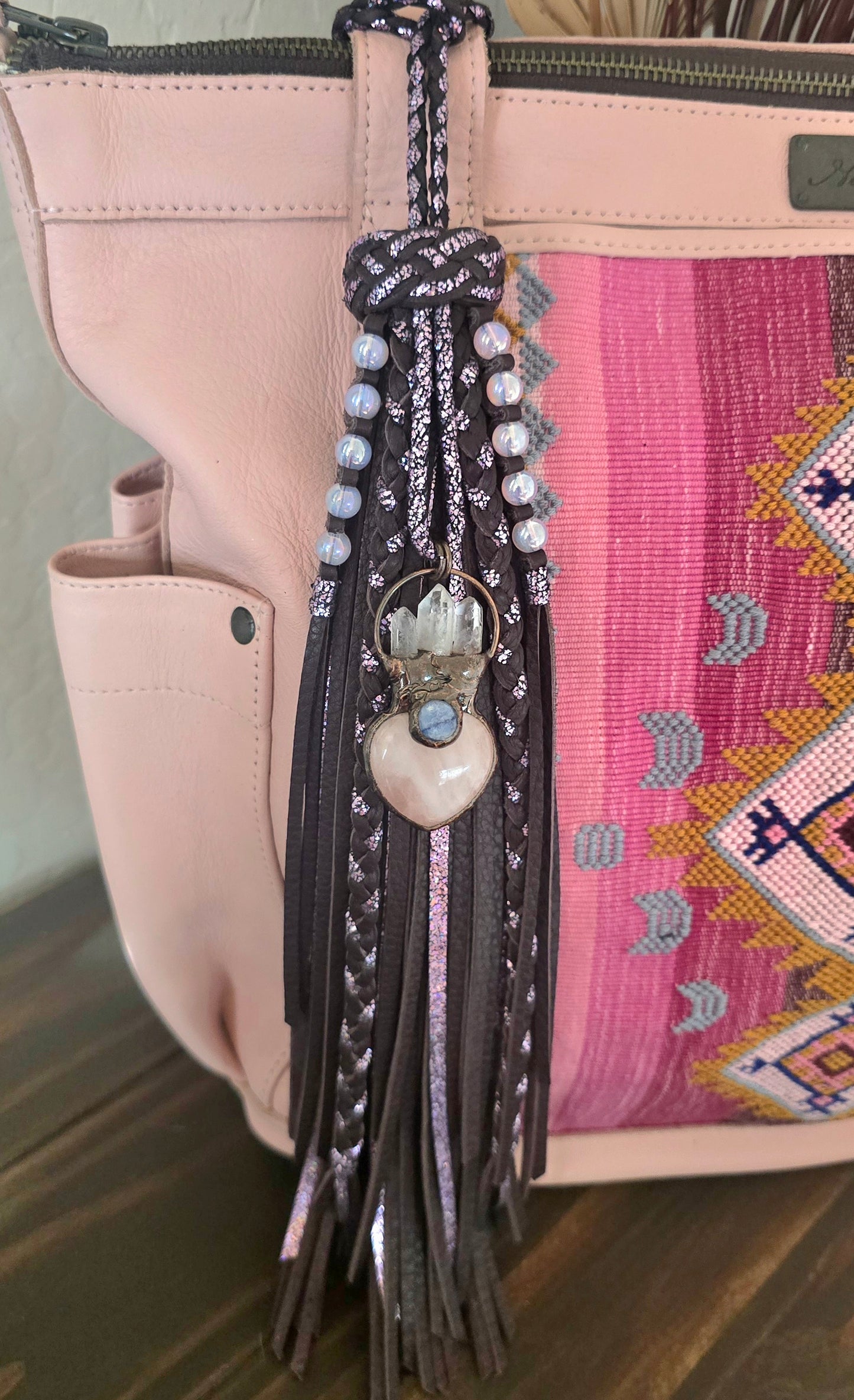 13" Heart of Plum Light Leather Tassel