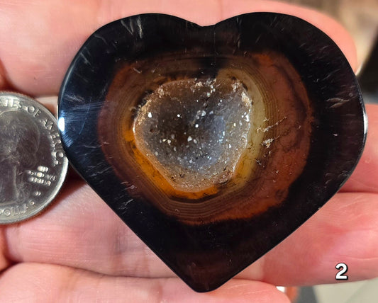 #2 Sardonyx Druzy Heart