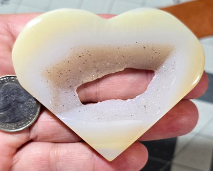 Large Druzy Agate Heart