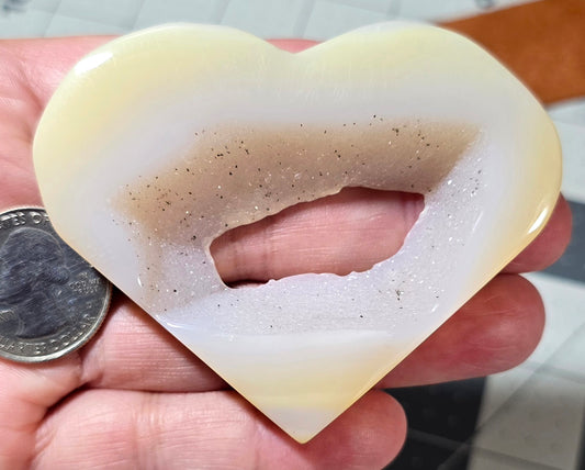 Large Druzy Agate Heart