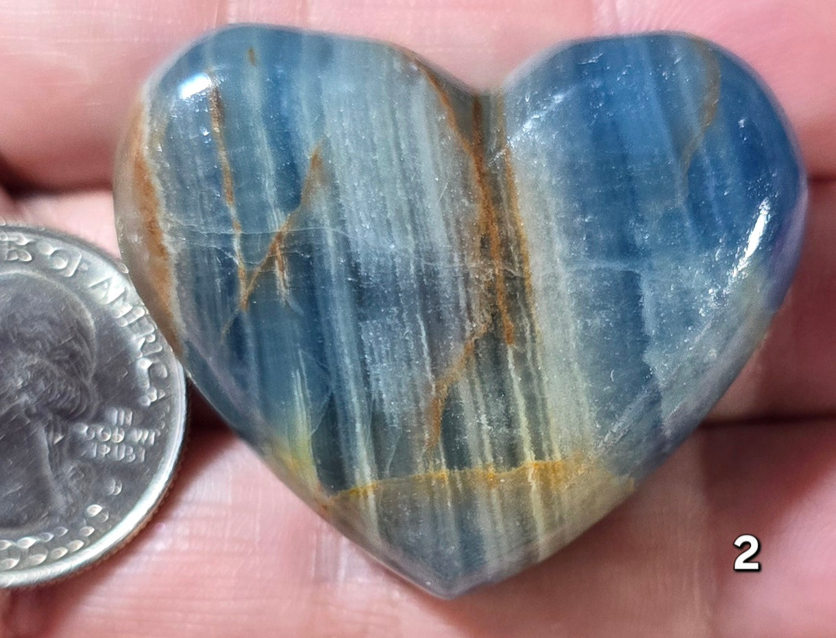 #2 Blue Banded Calcite Heart